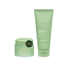 Farmacy Gentle Double Cleanse kit packaging shows eco-friendly design for mindful skincare.