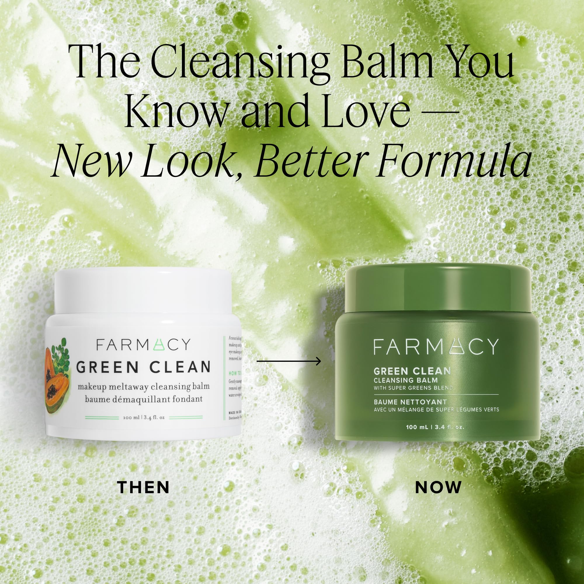 Farmacy Green Clean balm being massaged to remove makeup gently