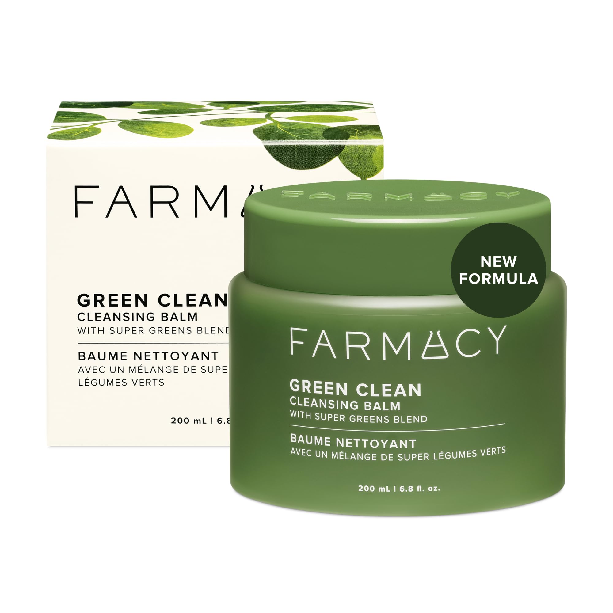 Farmacy Green Clean jar-front image shows the cleanser in a sleek tub for effortless makeup removal.