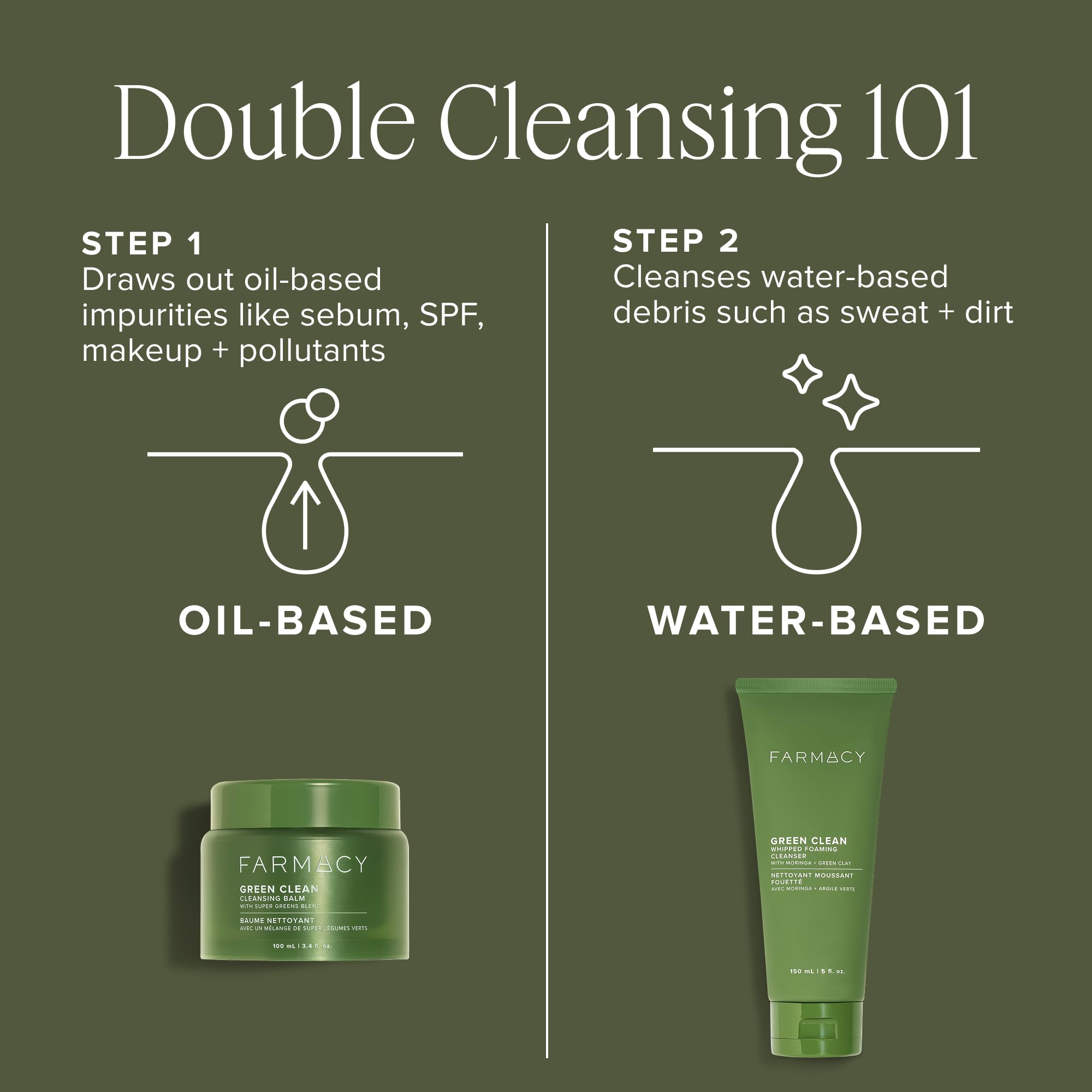 Farmacy Green Clean makeup removal before and after use
