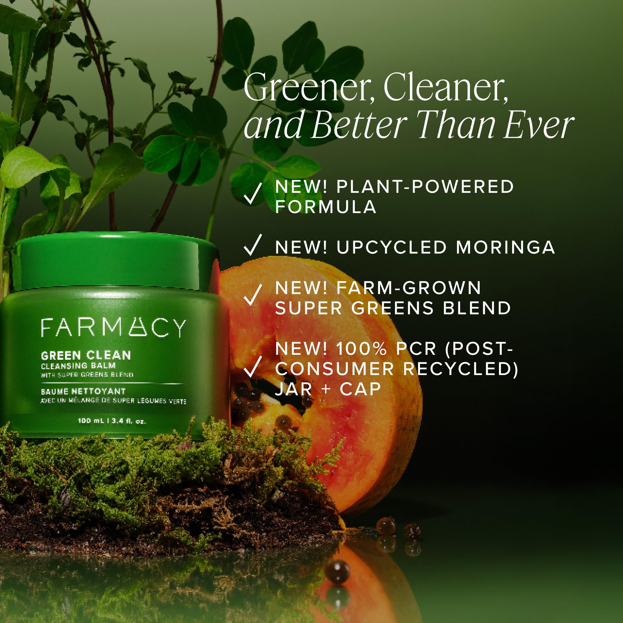 Farmacy Green Clean-on-dry-skin demonstrates makeup melting without pulling.