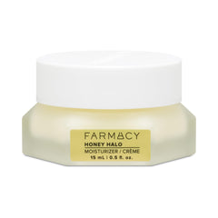Farmacy Honey Halo bottle closeup showing hydrating cream for dry skin