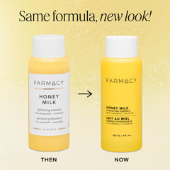 Farmacy Honey Milk Toner texture swirl highlights hydrating, soothing facial essence.
