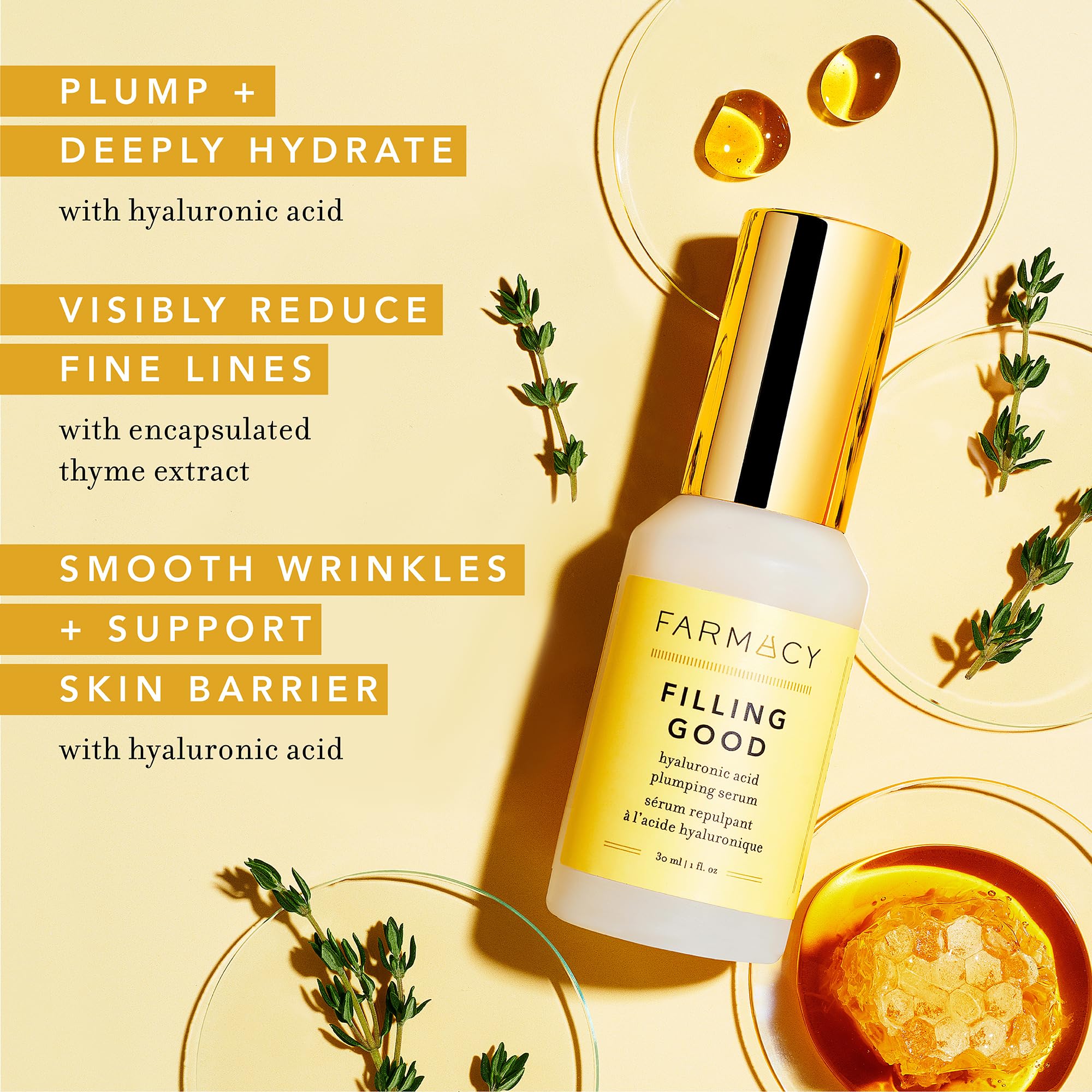 Farmacy hyaluronic serum with multiple molecular weights for deep hydration