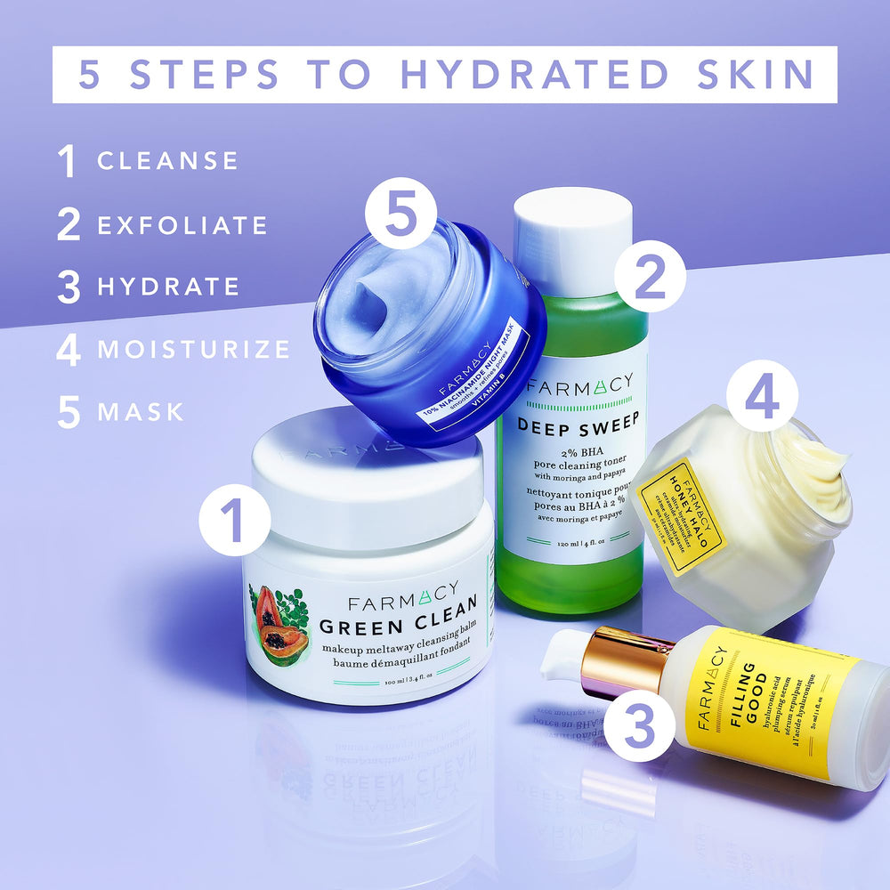 Farmacy Hyaluronic Serum after-use image showing visible glow and softness