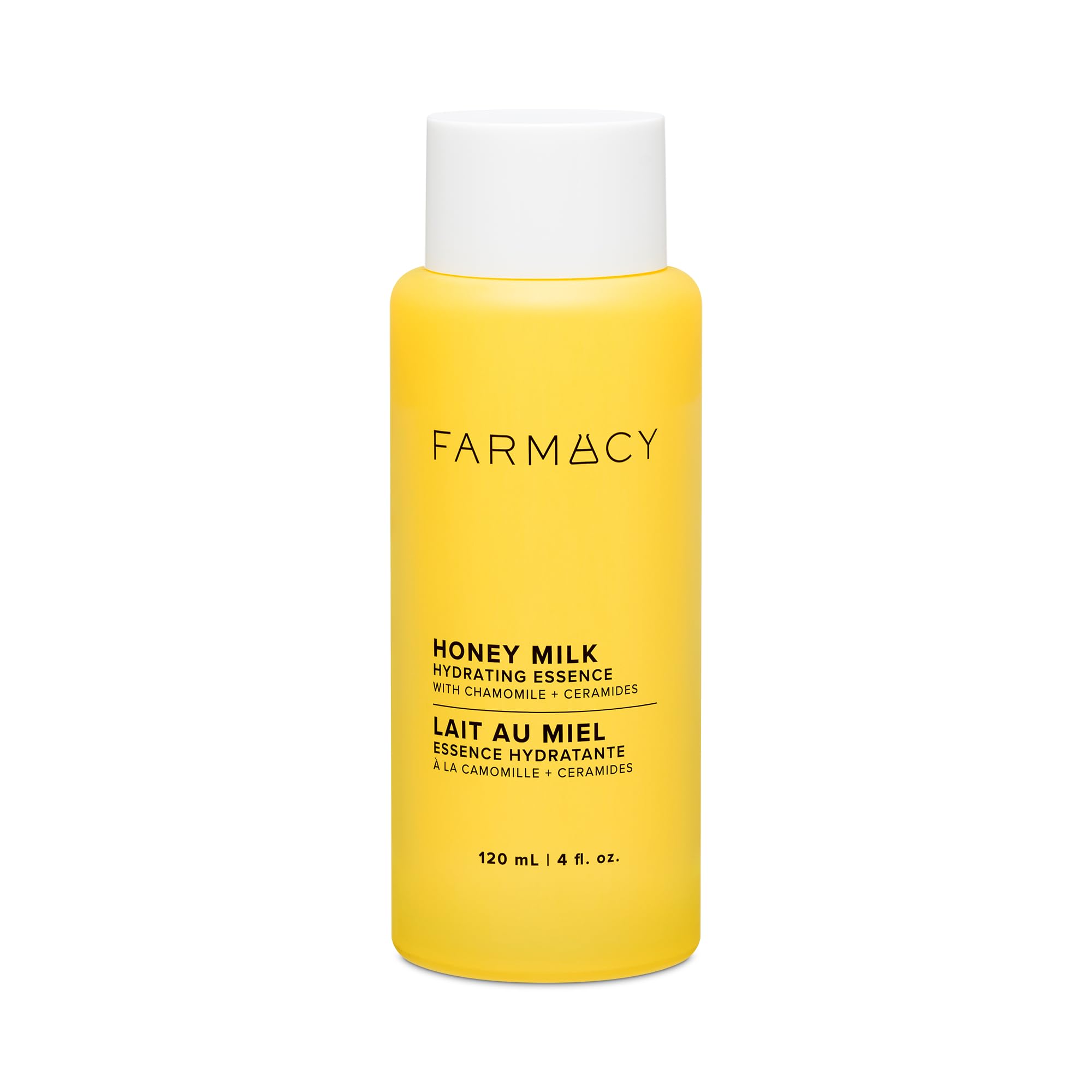 Farmacy Hydrating Essence bottle close-up for deep hydration and pre-makeup prep.