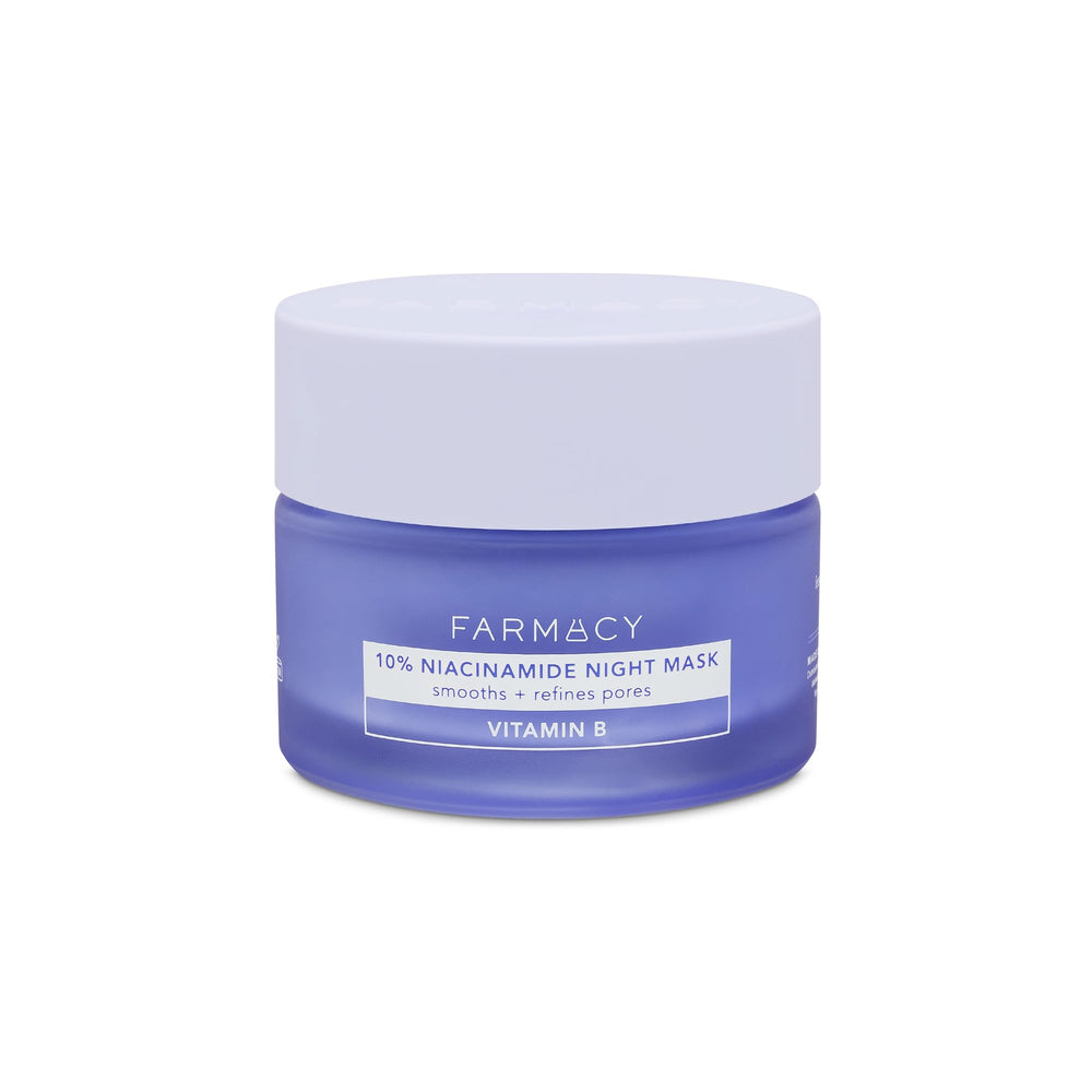 Farmacy Niacinamide Overnight Mask jar with spatula for easy nightly application