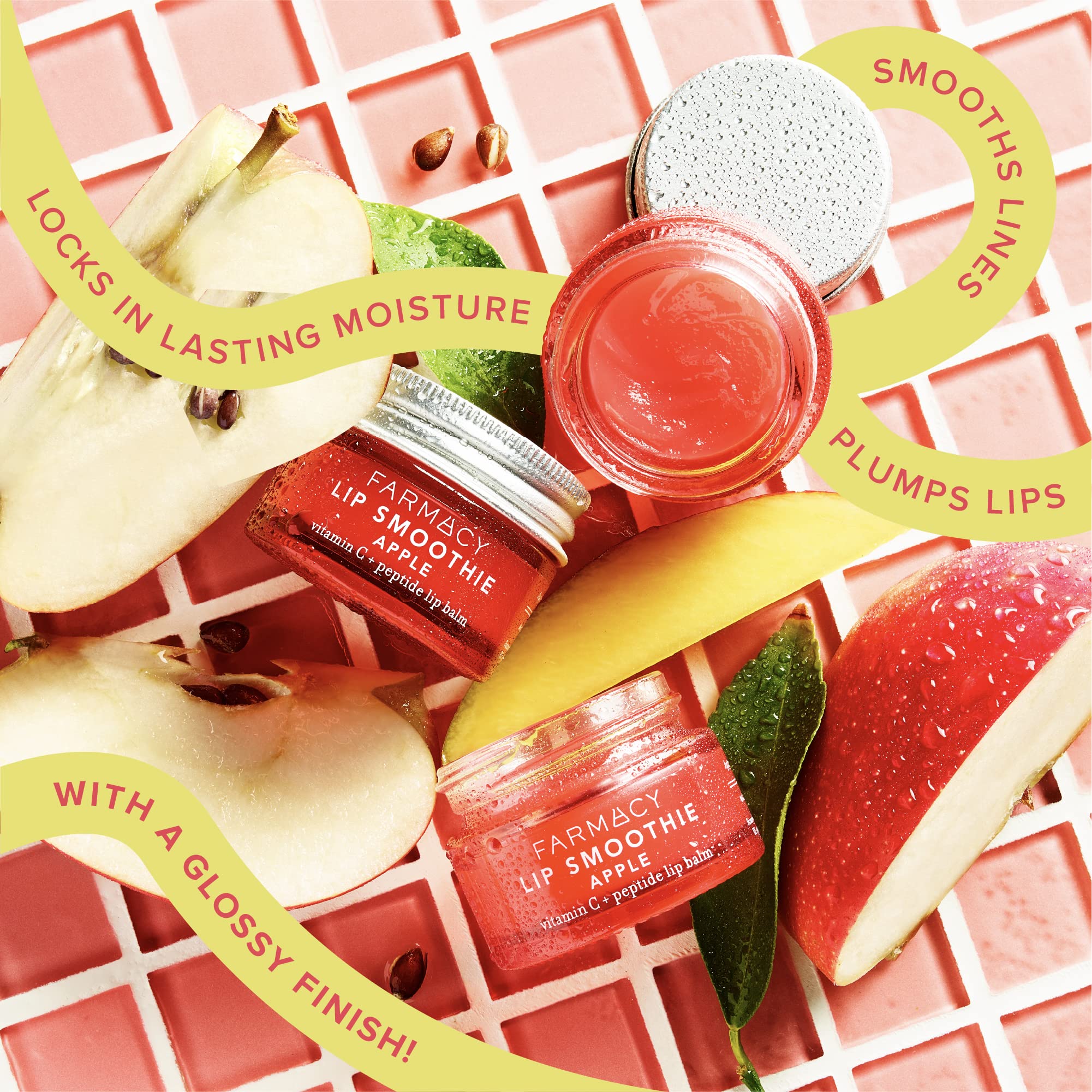 Farmacy Peptide Lip Smoothie apple-upcycled-ingredients highlights sustainable farm-sourced actives and nourishment.