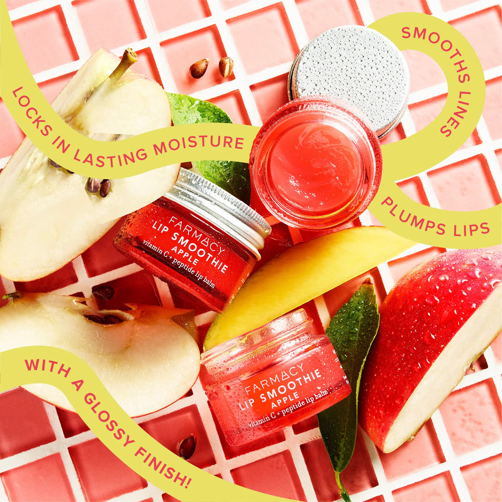 Farmacy Peptide Lip Smoothie apple-upcycled-ingredients highlights sustainable farm-sourced actives and nourishment.