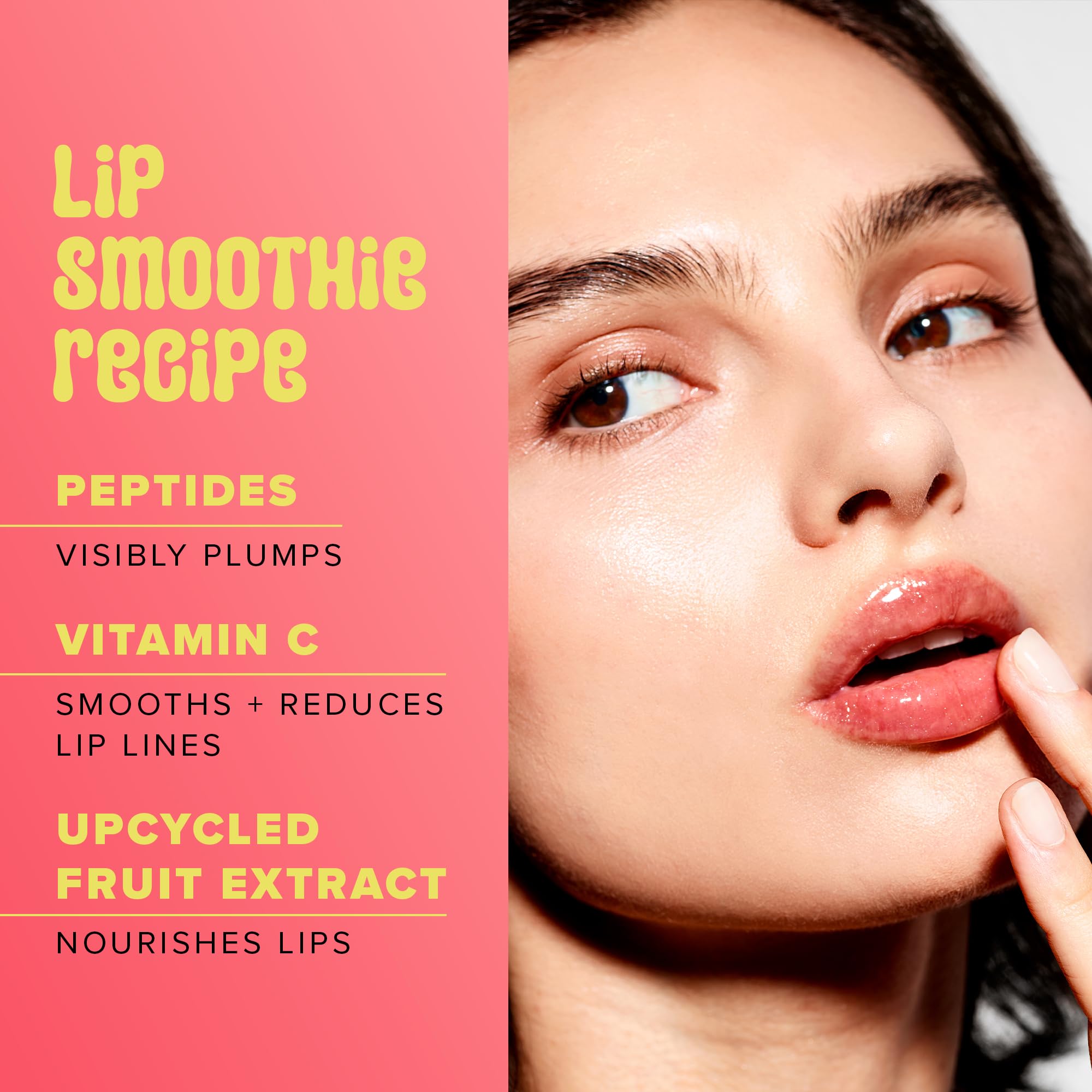 Farmacy Peptide Lip Smoothie apple-vitamin-c-boost emphasizes antioxidant protection for lips.