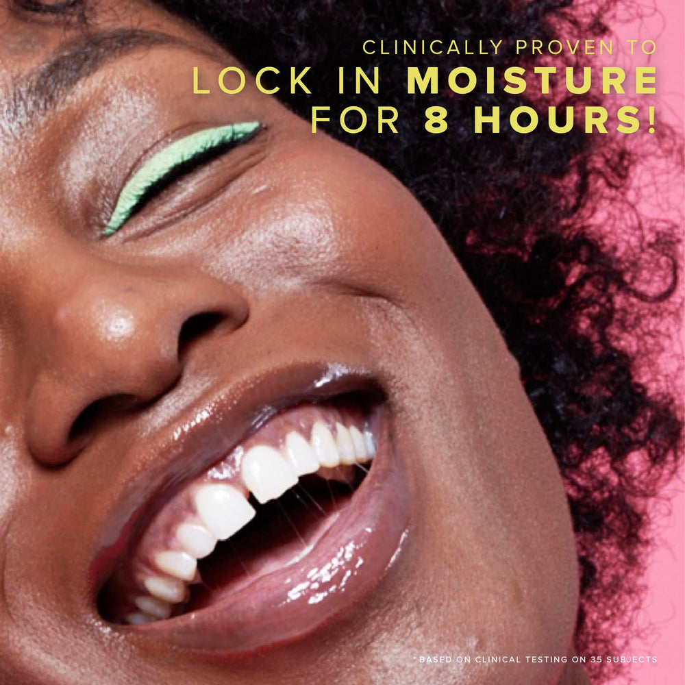 Lips prepared with Farmacy balm under and over makeup application