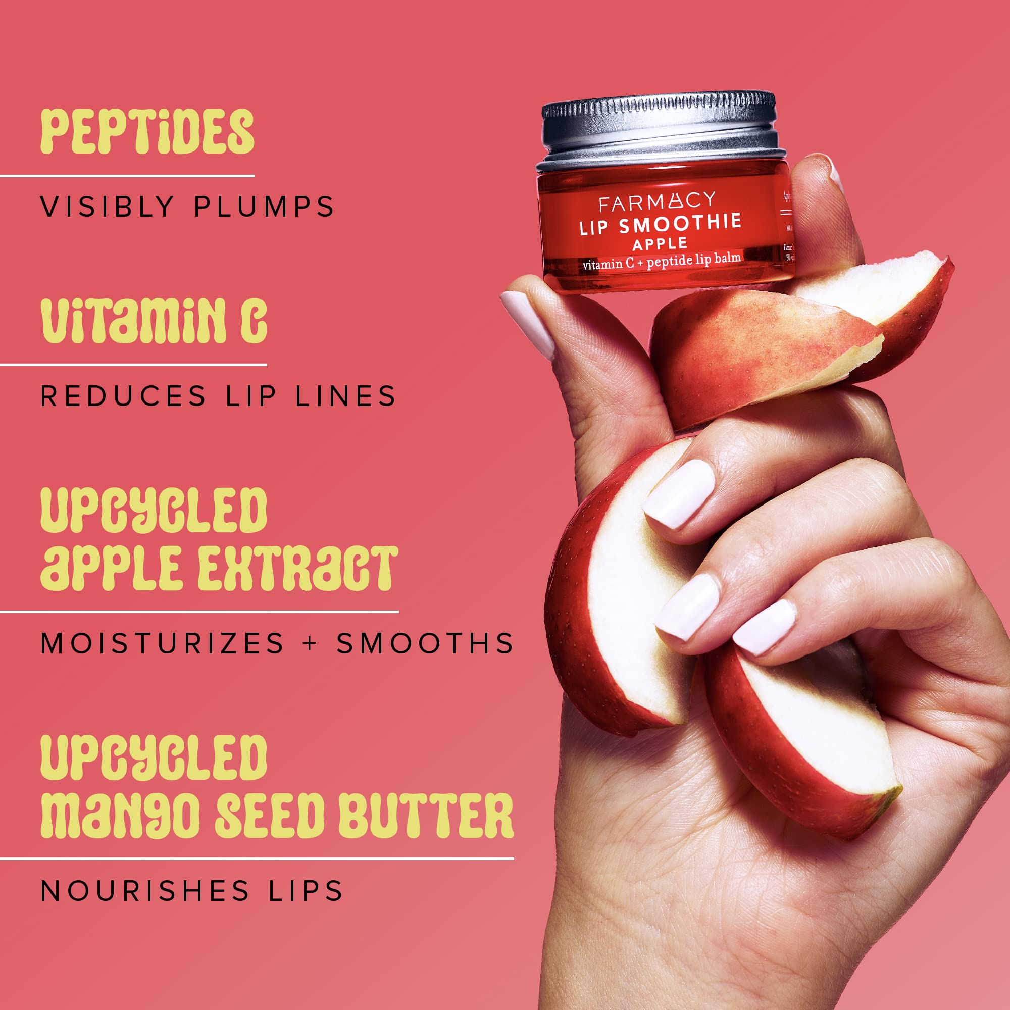 Close-up of peptides and vitamin C ingredients in Farmacy formula