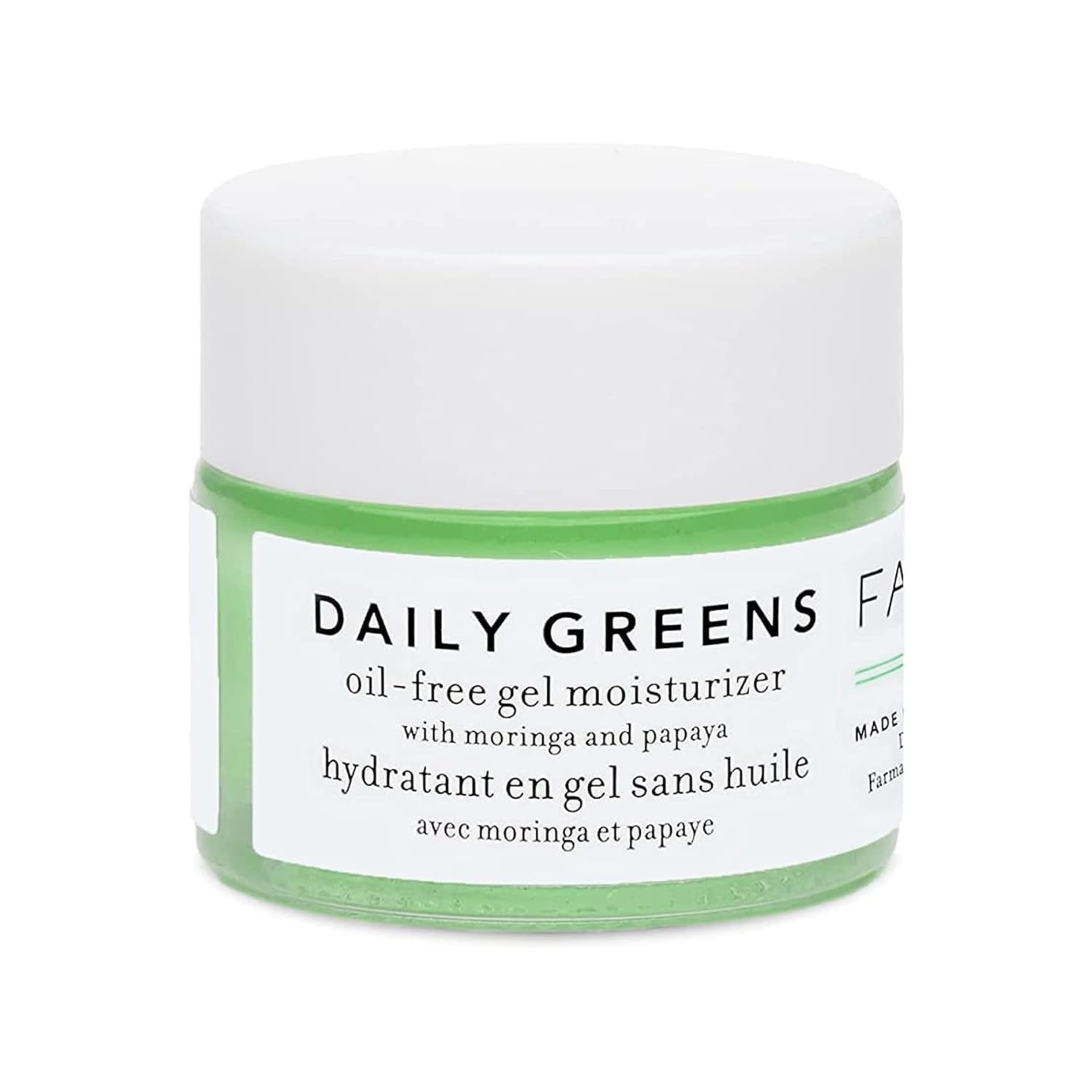 Farmacy Travel Face Moisturizer packaging highlights fragrance-free, oil-free gel for balanced skin.