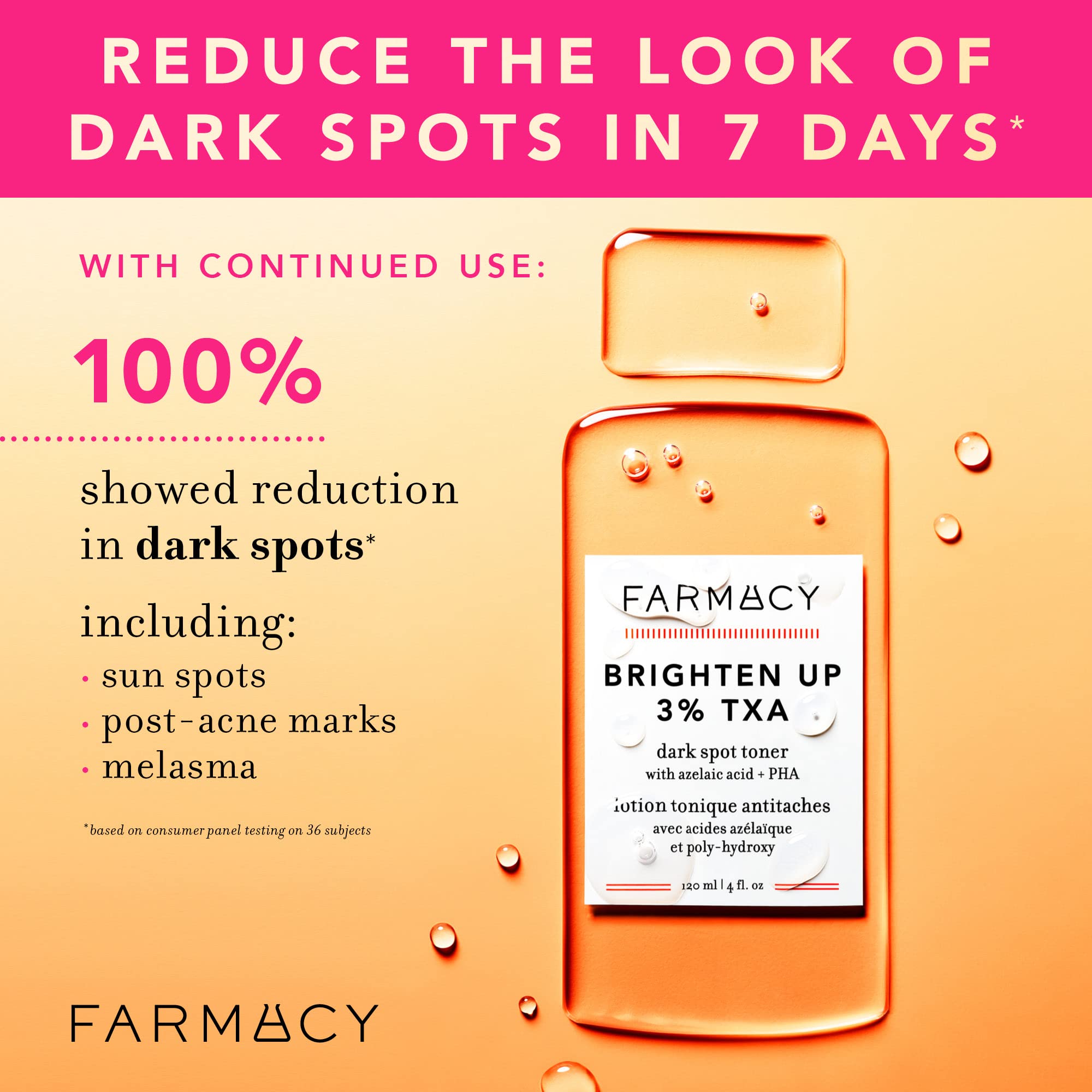 Farmacy TXA Toner with cotton pad application illustrating daily exfoliation