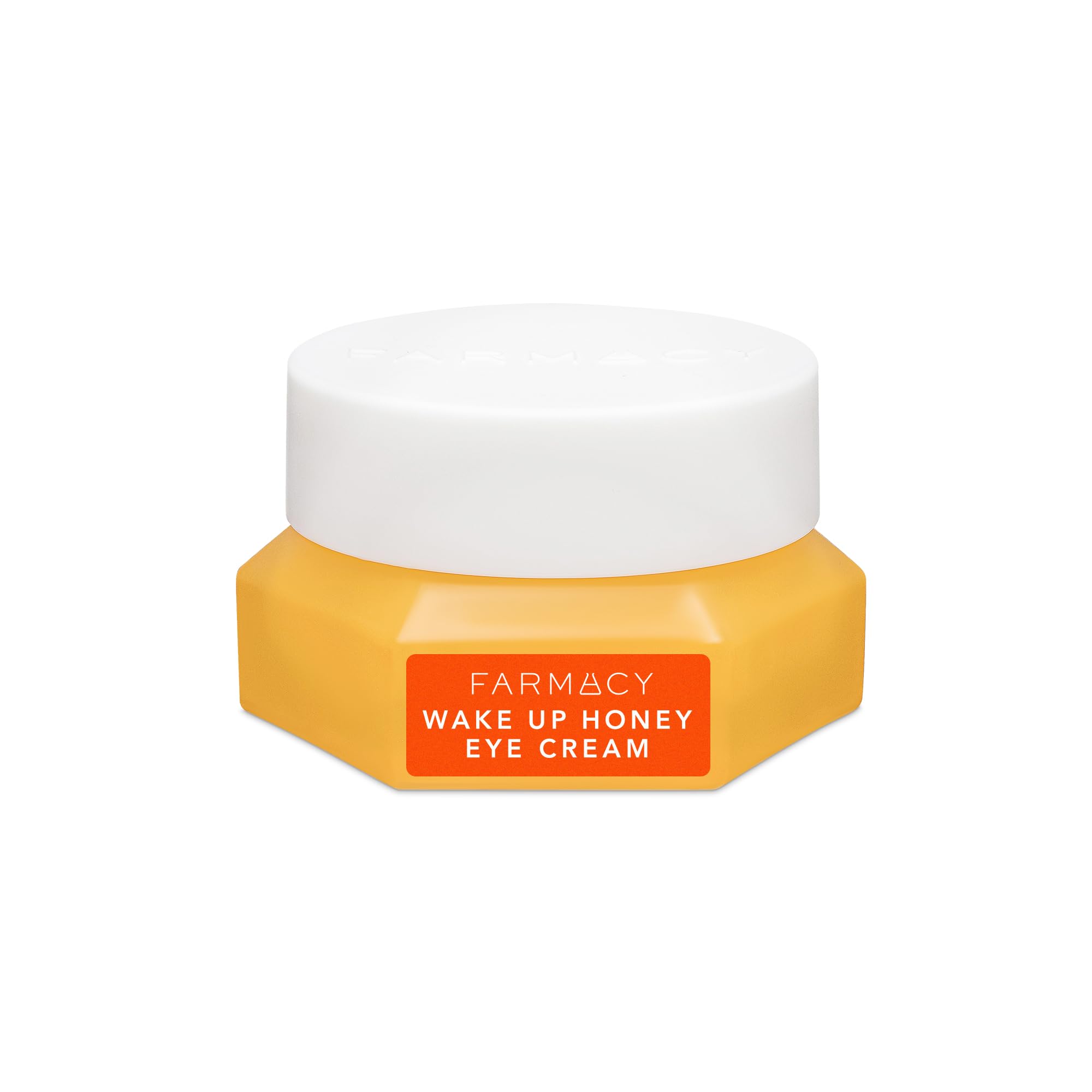 Farmacy Wake Up Honey Eye Cream tube applying a light layer to brighten under eyes.