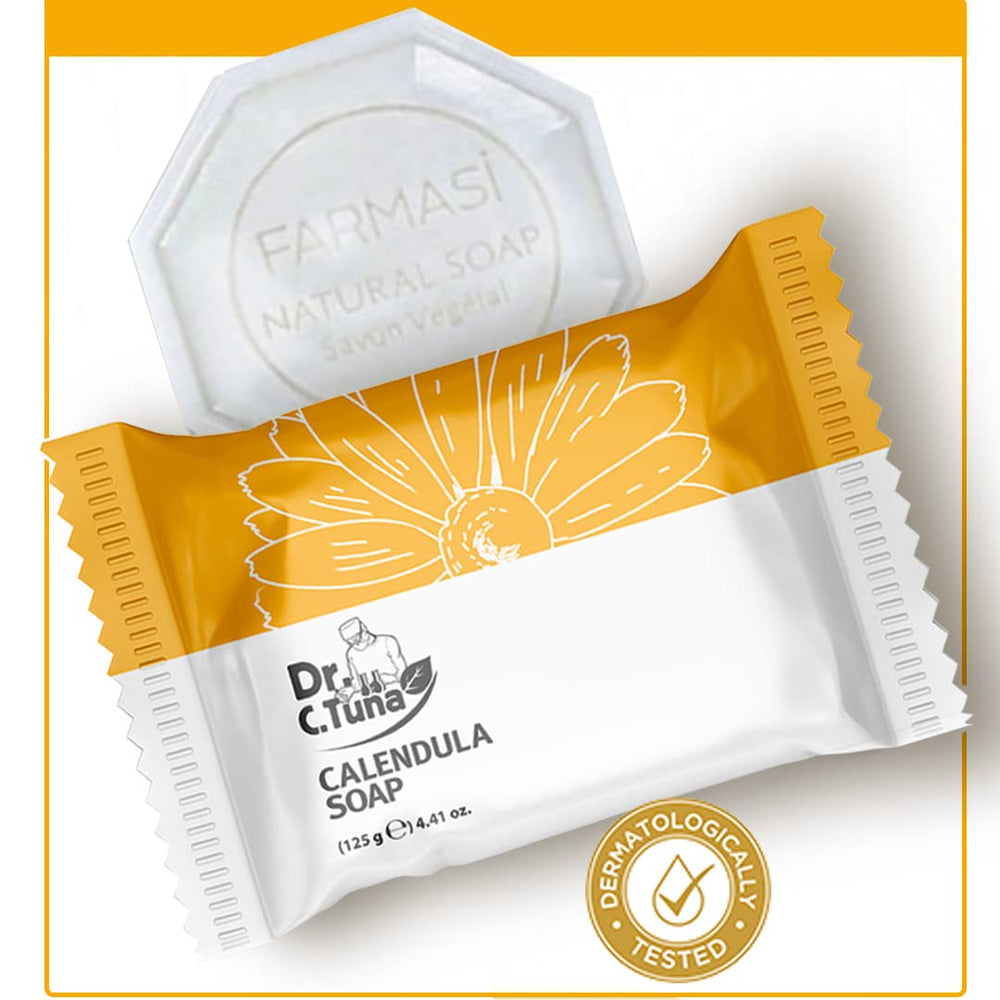 FARMASi Calendula Soap lather closeup highlighting creamy cleansing for dry skin