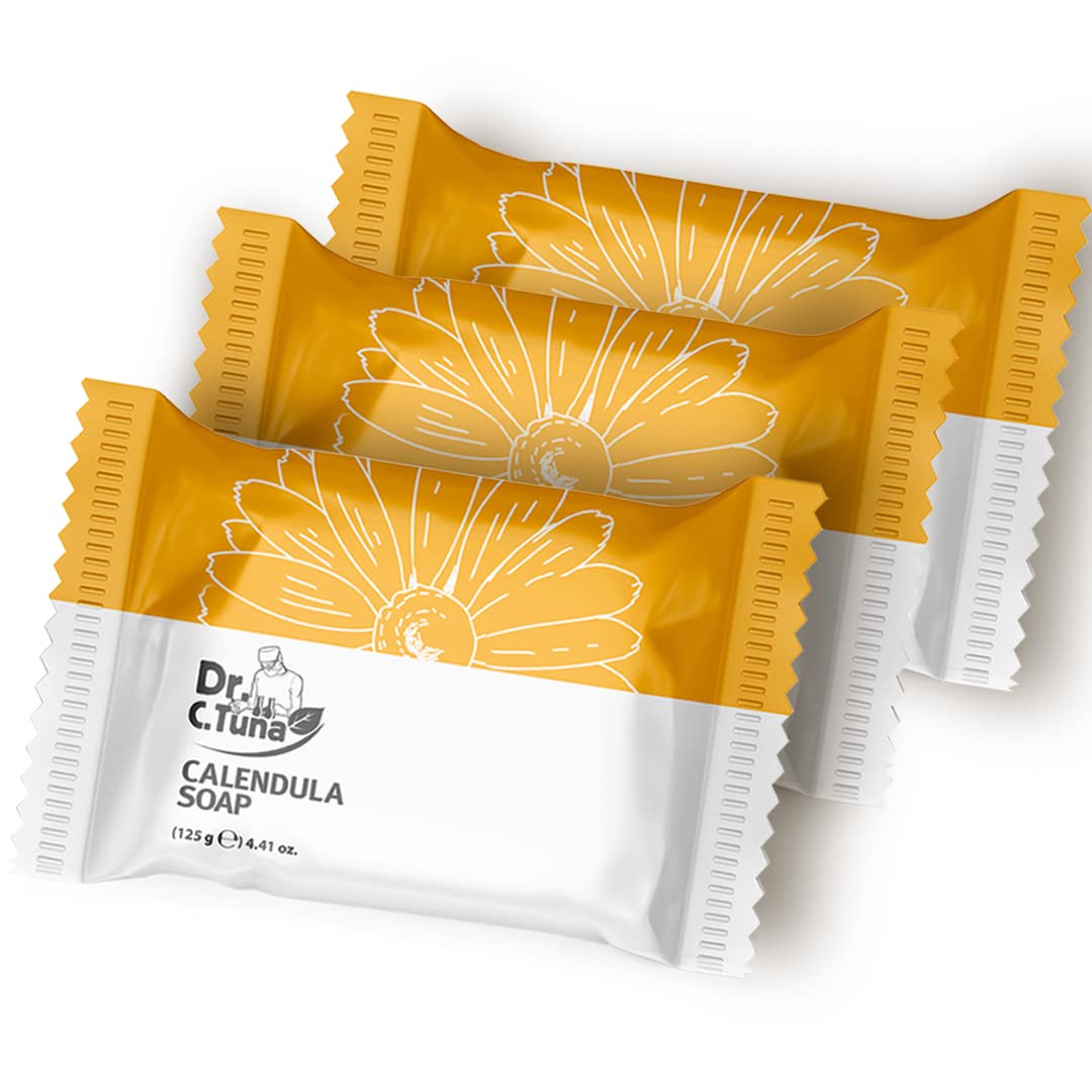FARMASi Calendula Soap petals visible closeup emphasizing nourishing gentle cleansing