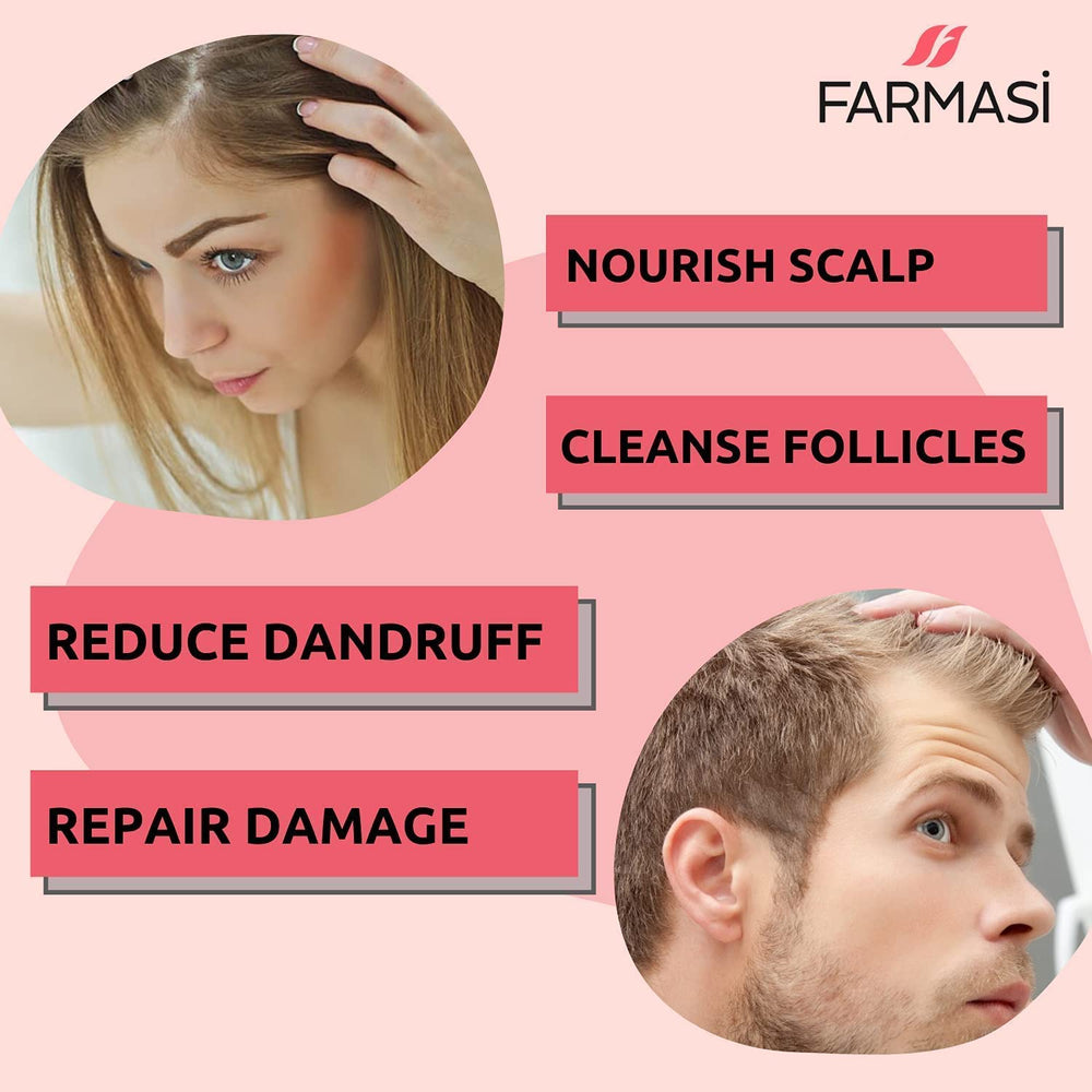 FARMASi Dr. C. Tuna Reviving Shampoo scalp massage shot demonstrating invigorating cleanse