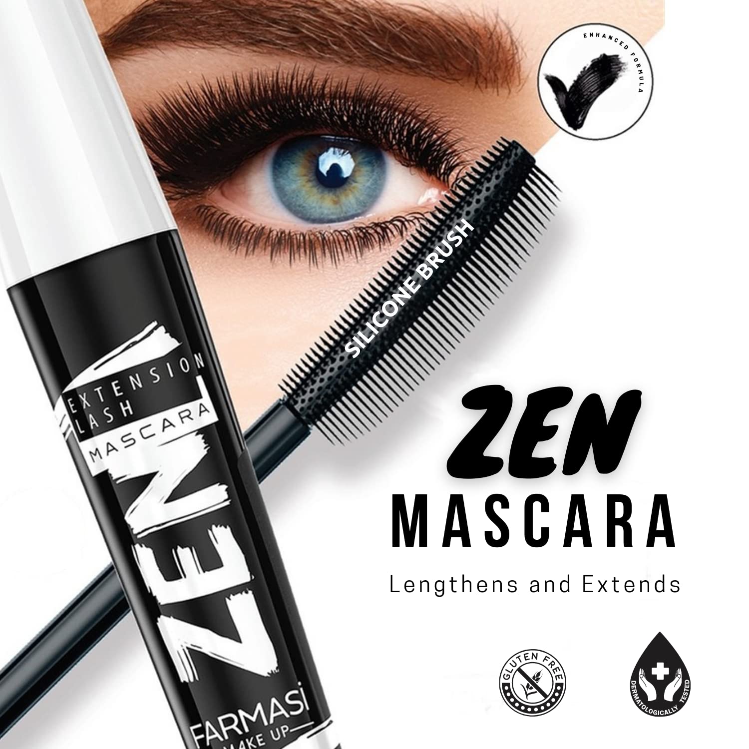 FARMASi Zen lashes closeup shows smooth, flake-free finish.