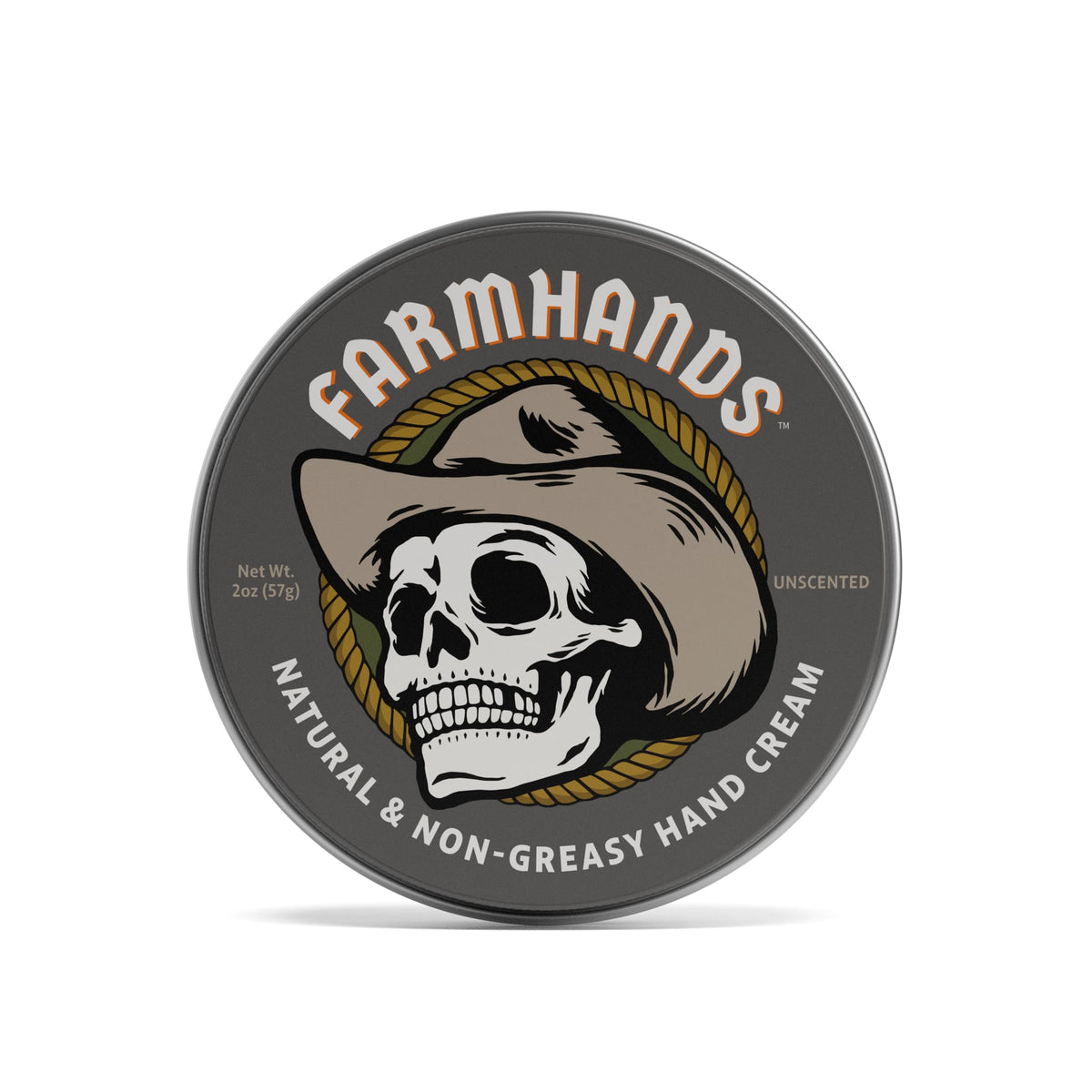 Farmhands hand cream 2oz tin provides quick, non-greasy relief for dry hands.