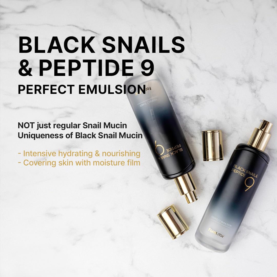 FARMSTAY Peptide 9 complex illustration signals barrier supporting ingredients for firmer-feel skin.