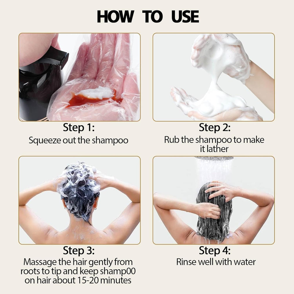 Farndu Brown Hair Dye Shampoo at-home-use scene conveys salon-like results at home.