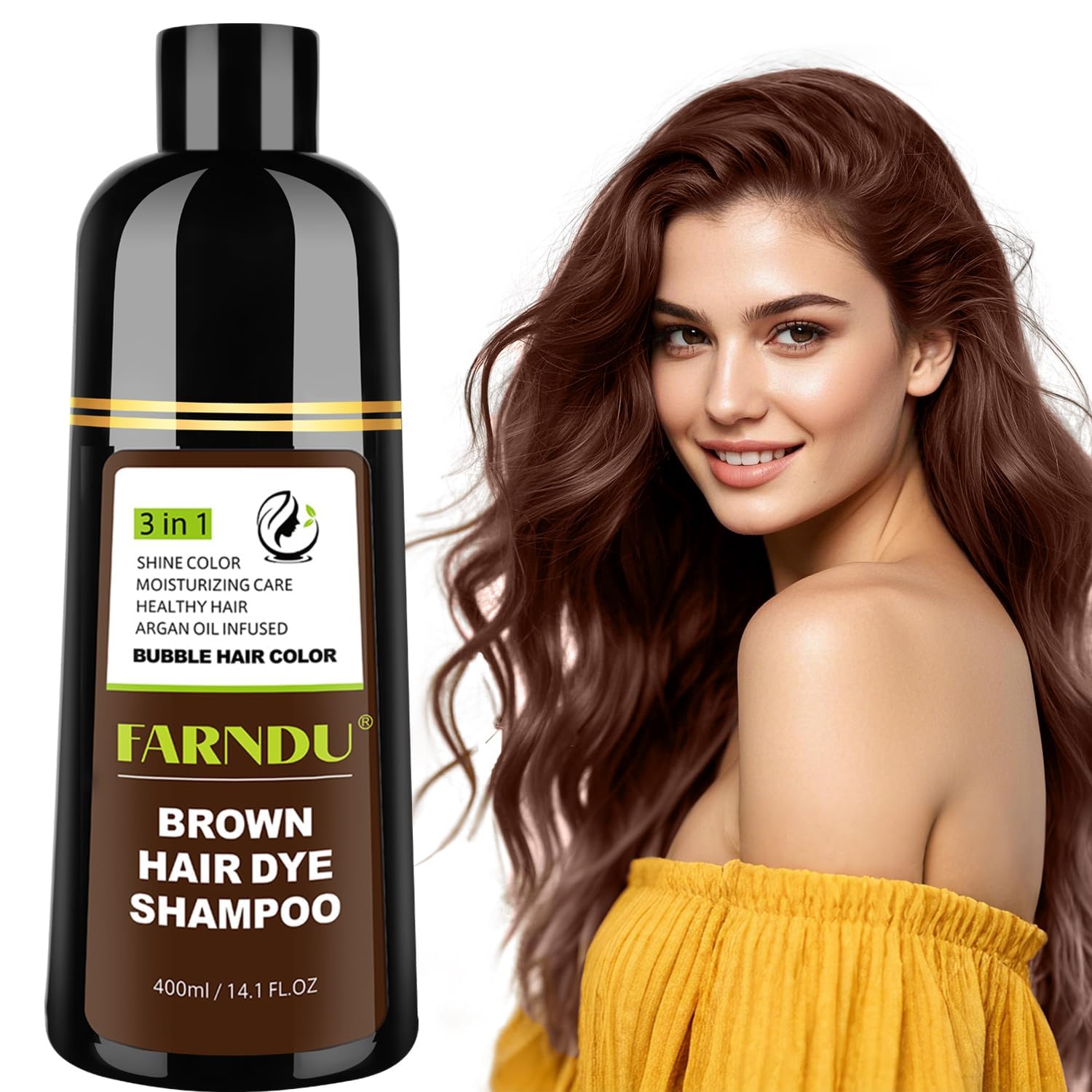 DYEING 221 BC FarnDU chestnut brown shampoo bottle for quick gray coverage.