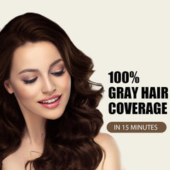 Farndu gray hair coverage application shows steady color build for natural-looking results.