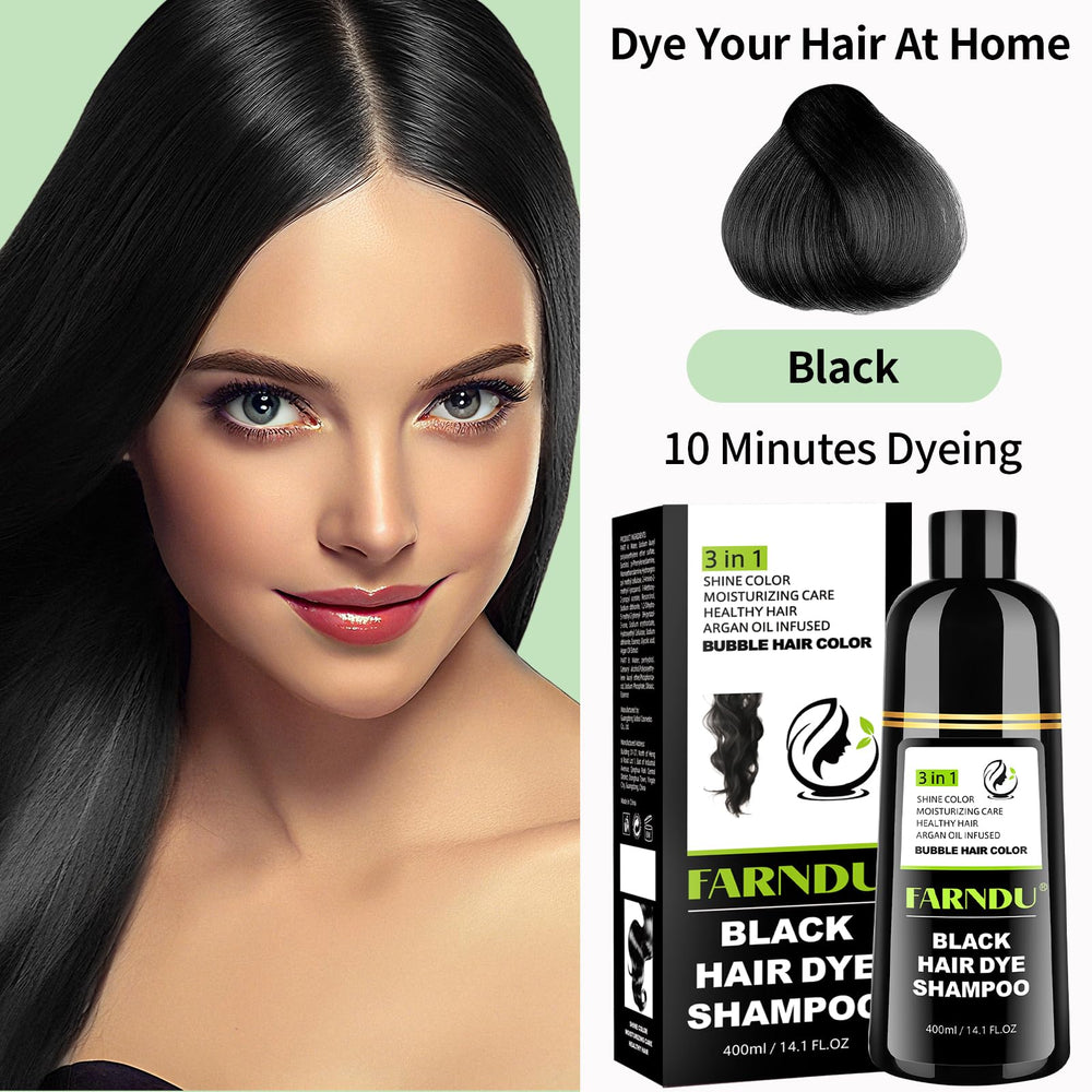 Farndu gray hair coverage image shows instant color and shine.