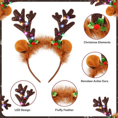 Farochy Christmas antlers with bells and berries elevate festive outfits