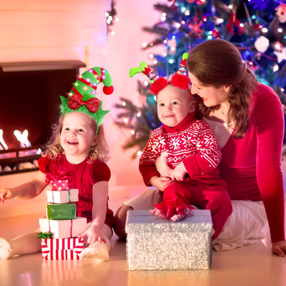 Farochy Christmas LED headband battery house shows easy, quick power switch