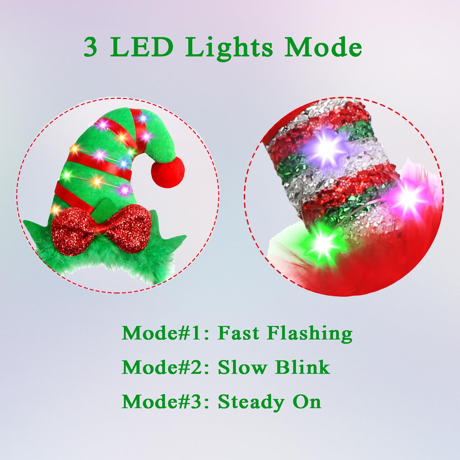Farochy Christmas LED headband with LED lights glows for night events