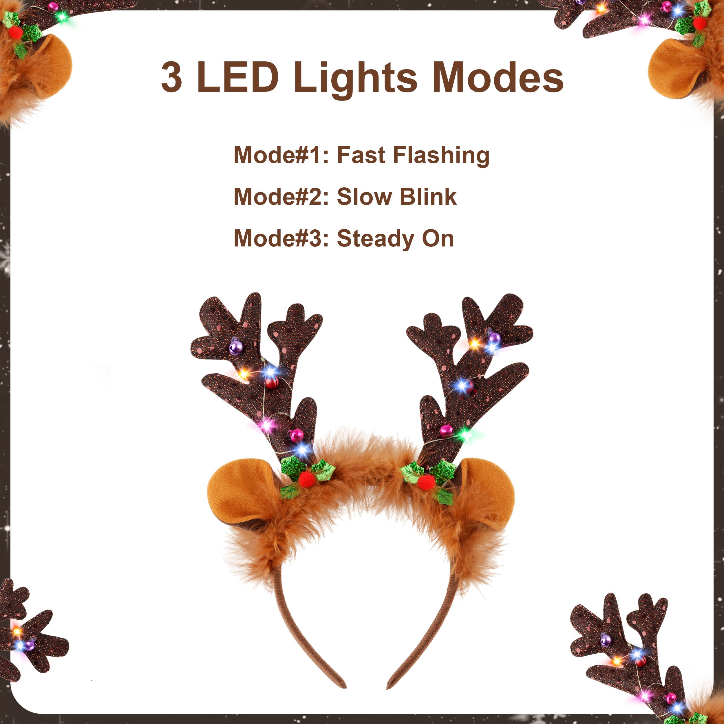Farochy reindeer headband adds a playful Rudolph look at holiday events