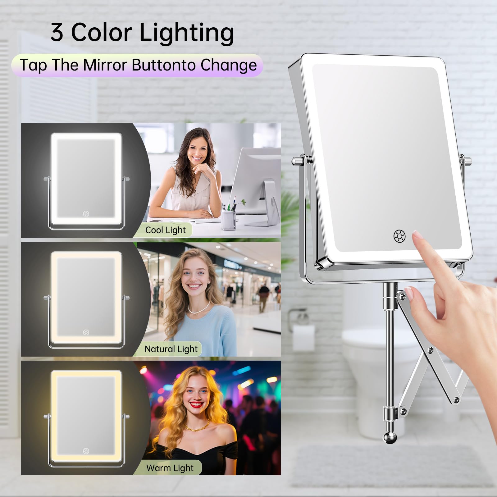 FASCINATE extended arm and 360° rotation for flexible viewing