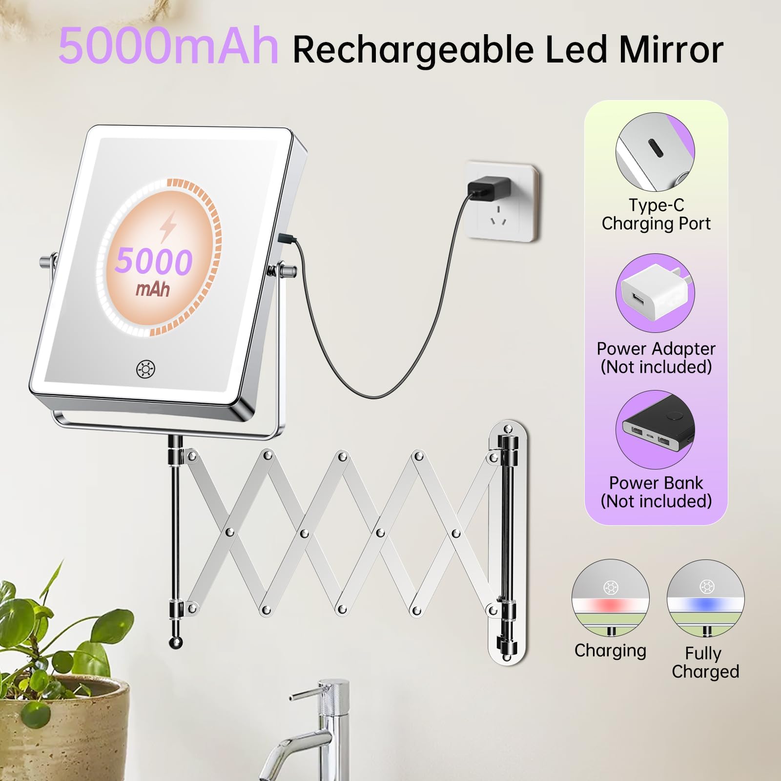 FASCINATE 30x magnifying mirror close-up for precise eyeliner and brow shaping
