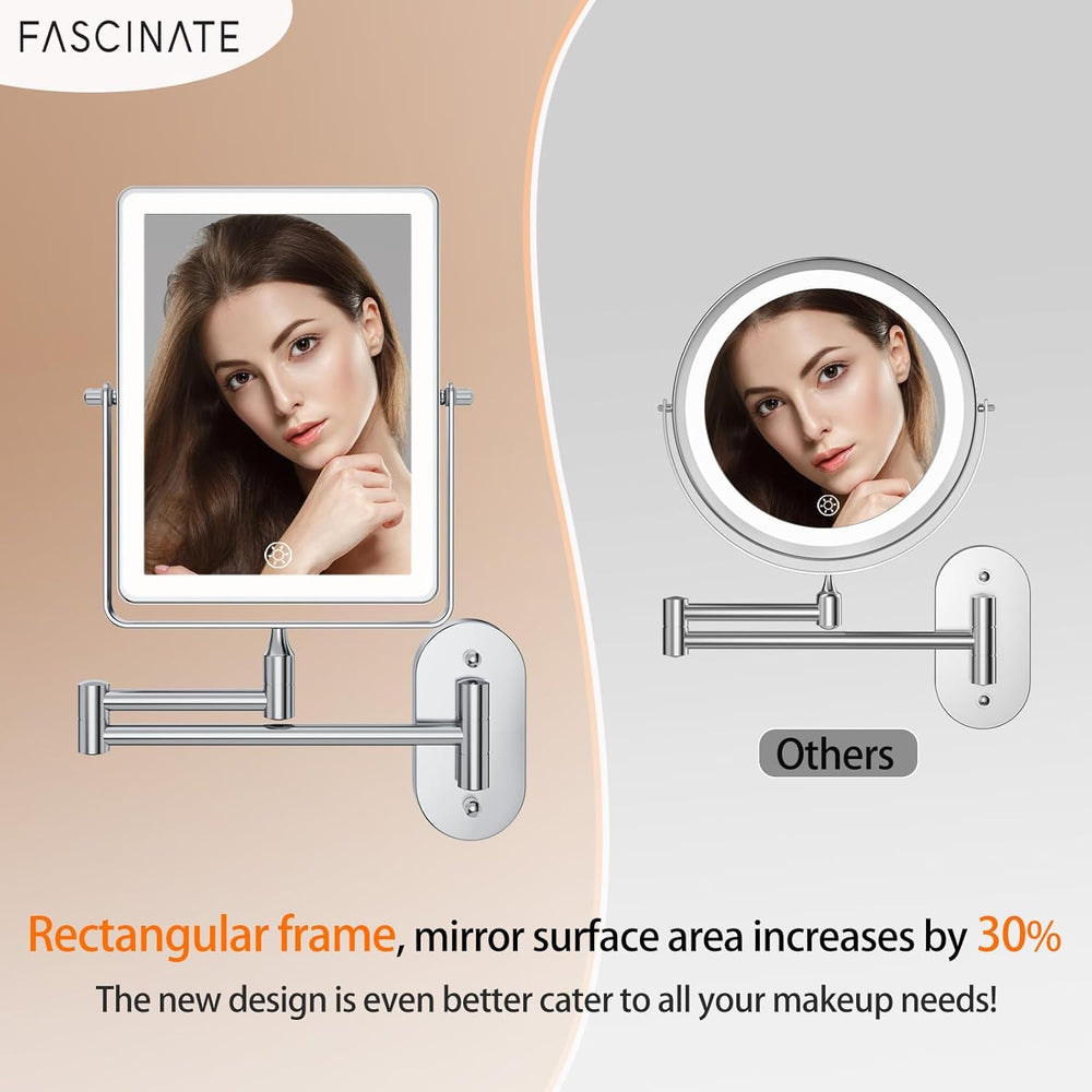 FASCINATE 5000mAh mirror 30X detail view for precise eyeliner and brows.