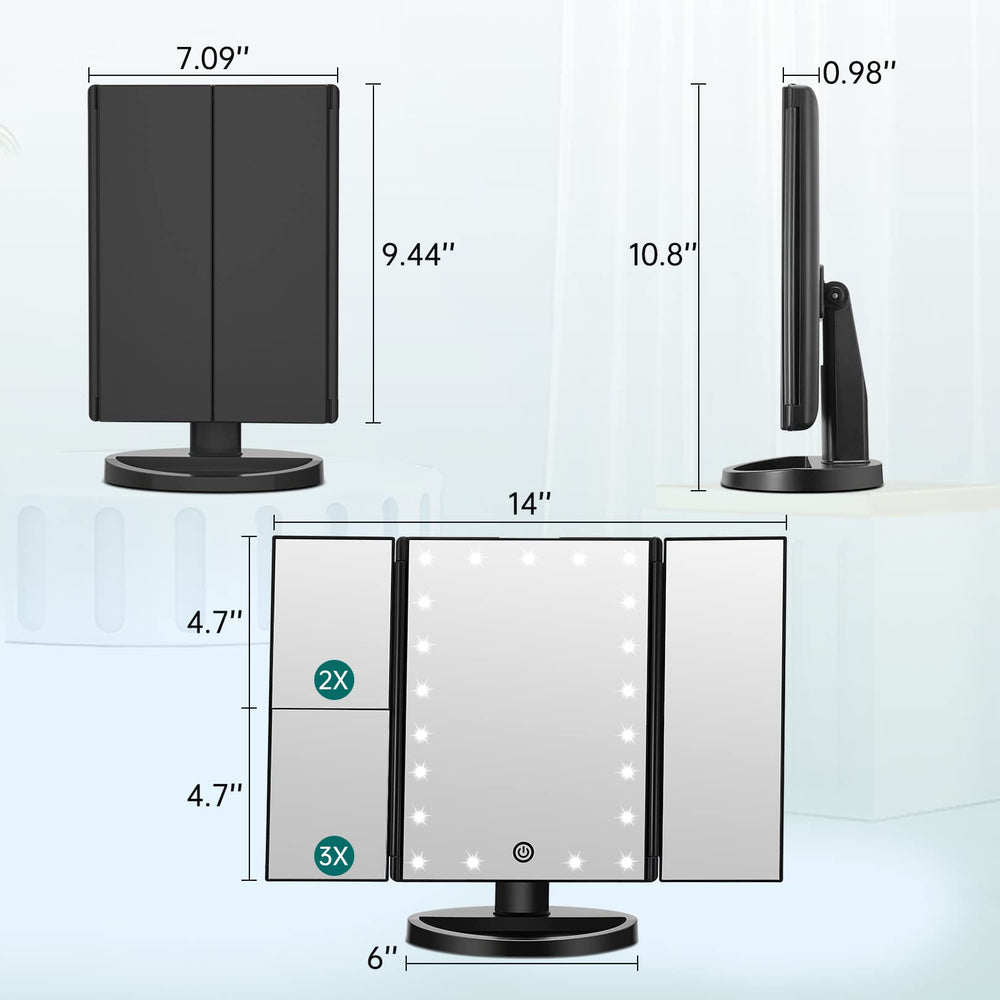 FASCINATE tri-fold design keeps glass protected and folds for travel.
