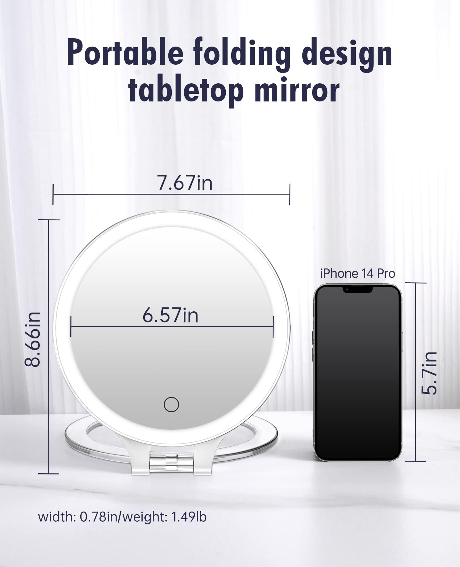 FASCINATE magnifying mirror 1x side for daily grooming and skincare.