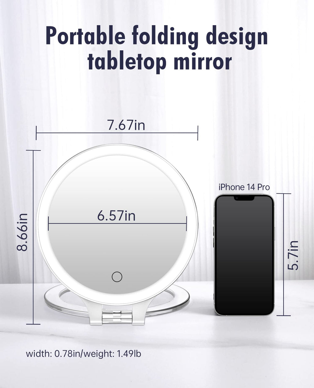 FASCINATE magnifying mirror 1x side for daily grooming and skincare.