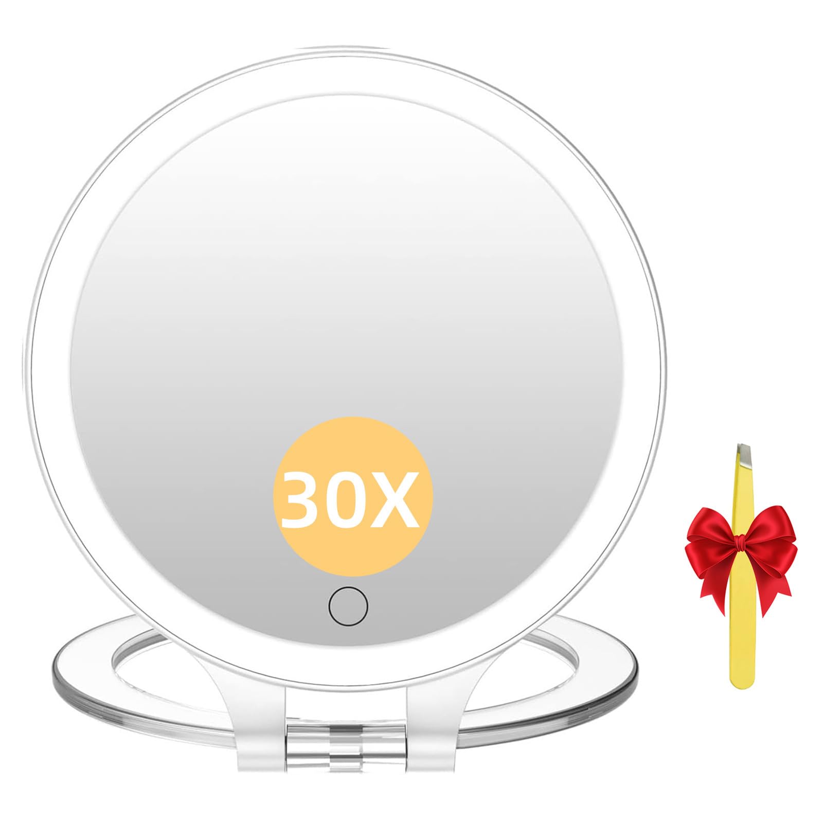 FASCINATE magnifying mirror 30x side for ultra-detailed makeup inspection.
