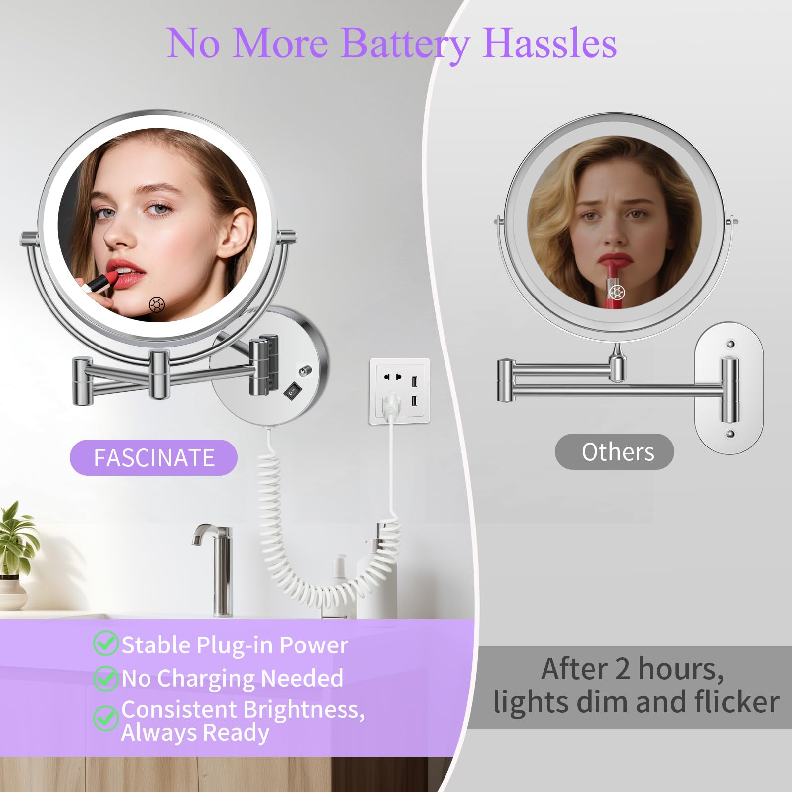 FASCINATE 360° swivel extendable arm enables versatile angles.