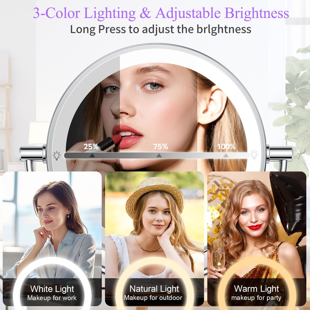 FASCINATE dimmable brightness for customized makeup lighting.
