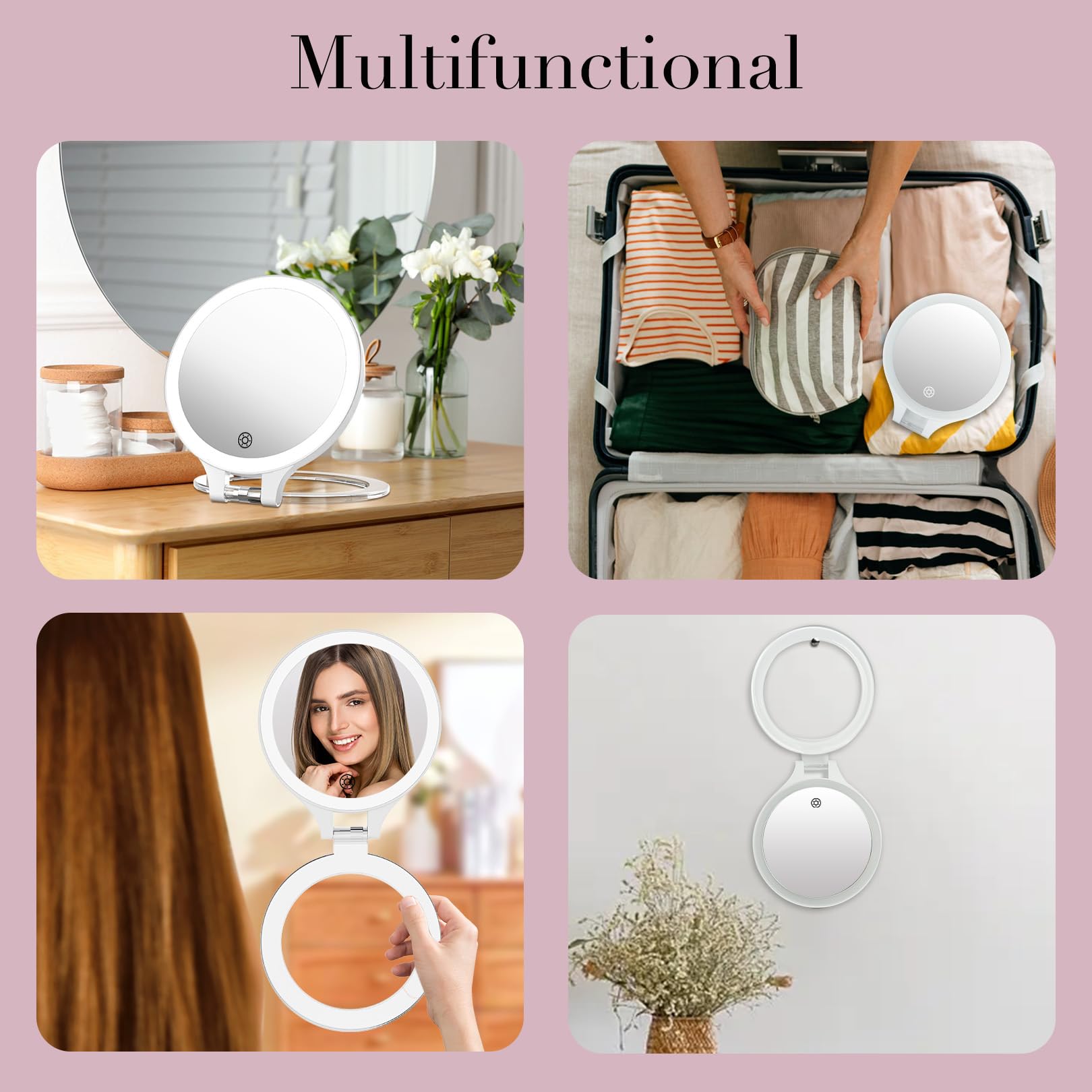 FASCINATE portable vanity desk mirror suitable for small spaces