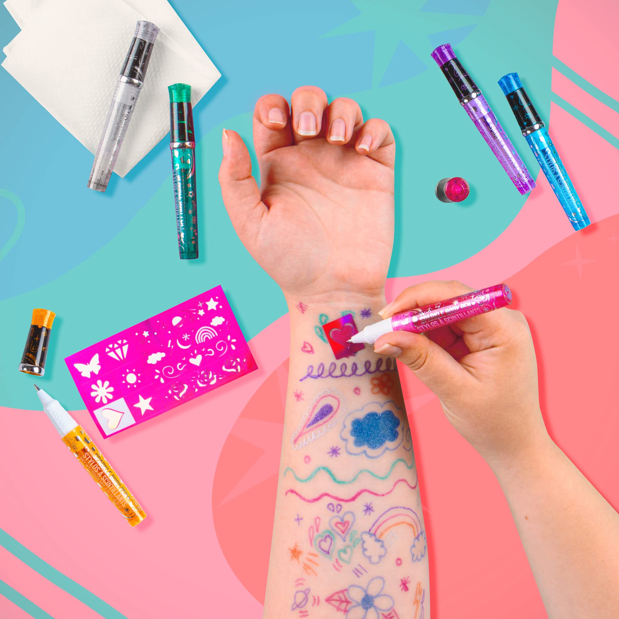 Fashion Angels Sparkle Tats marker blue washable color for imaginative tattoos