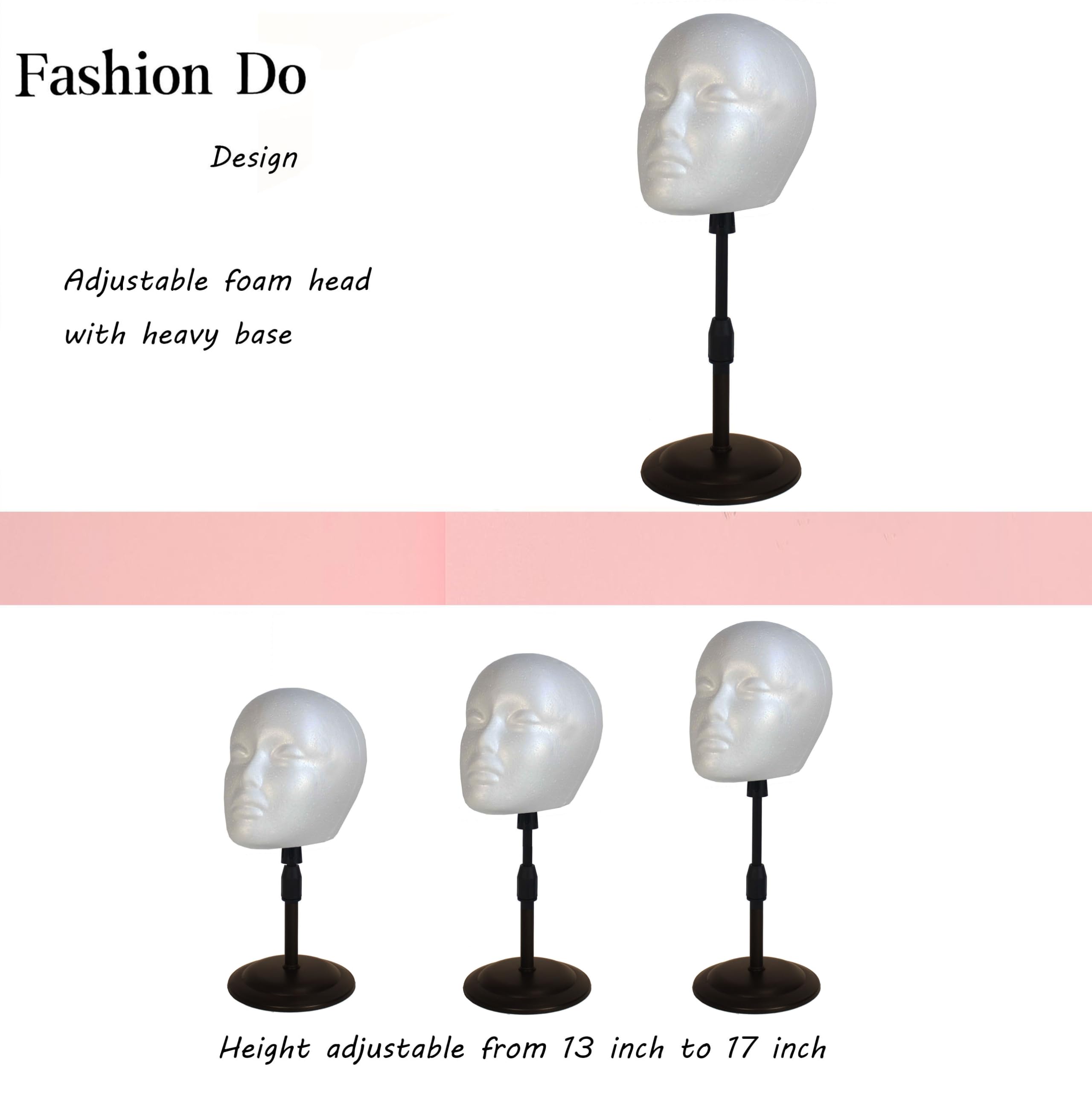 fashion-do foam head 21-inch maintains wig shape during styling