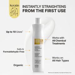 Fashion Gold keratin ingredients quinoa oil close-up highlighting nourishing care