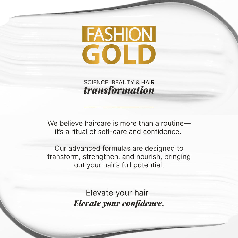 Fashion Gold keratin results model with silky, radiant hair shine