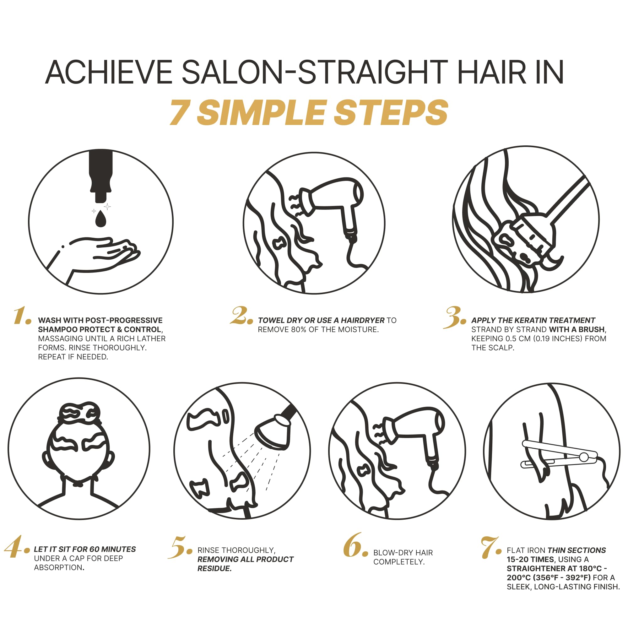 Fashion Gold shine after-treatment on hair shows healthy glow.