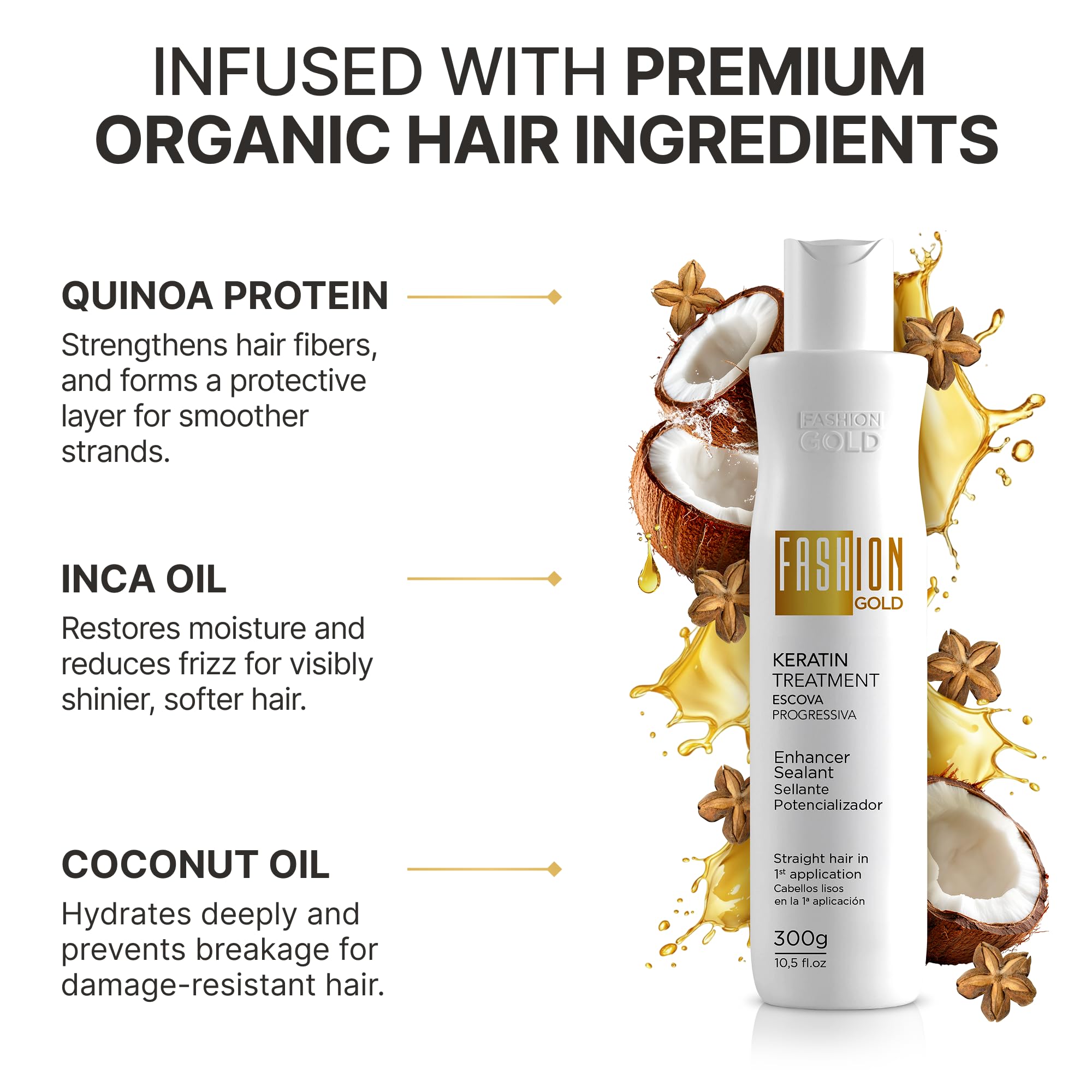 Fashion Gold smoothing action reveals improved shine and elasticity.