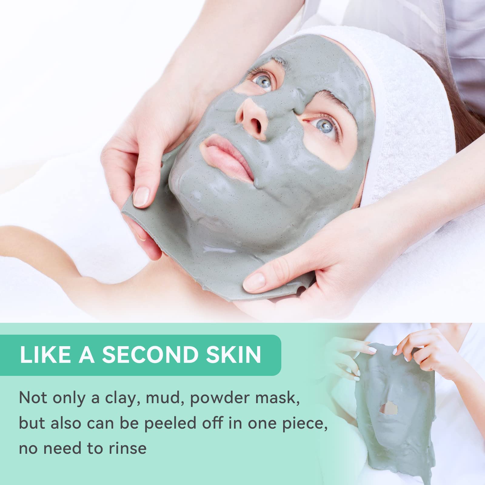 Fasplendor Tea Tree Peel-Off Jelly Mask application demonstrates easy mix-and-peel at home.